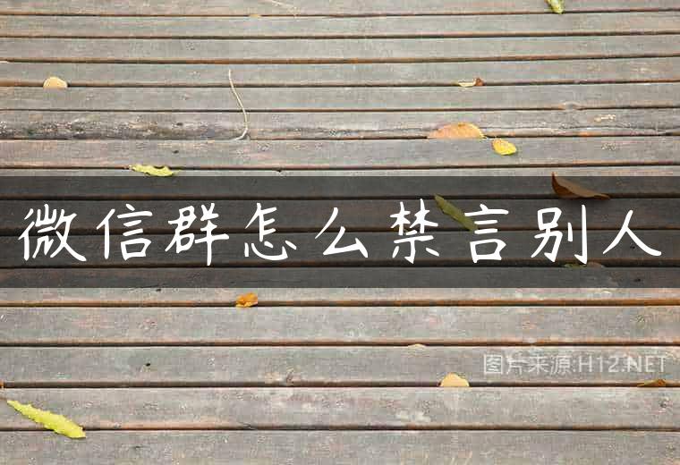微信群怎么禁言别人