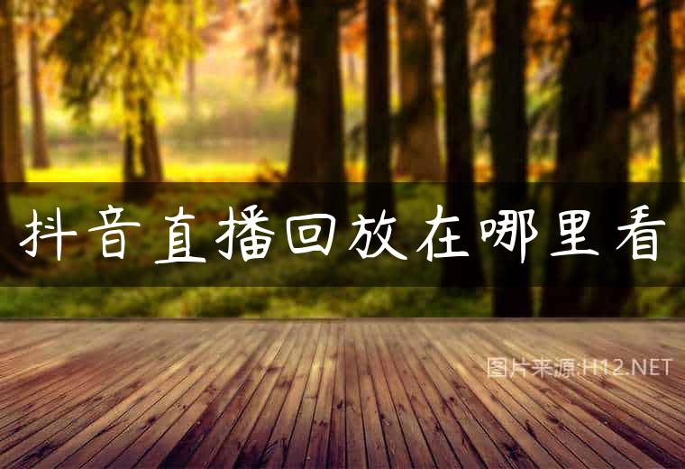 抖音直播回放在哪里看
