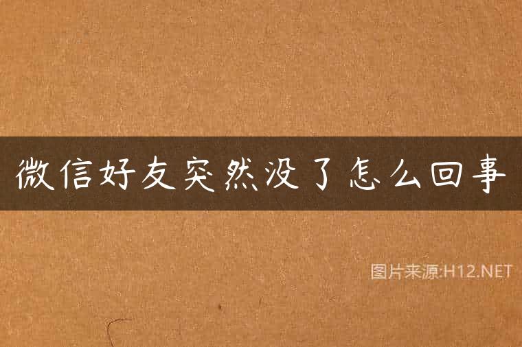 微信好友突然没了怎么回事