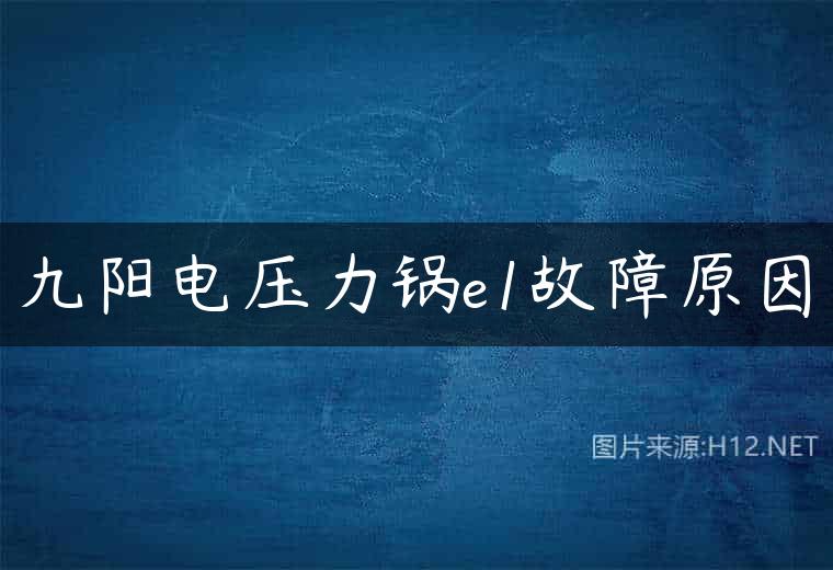 九阳电压力锅e1故障原因