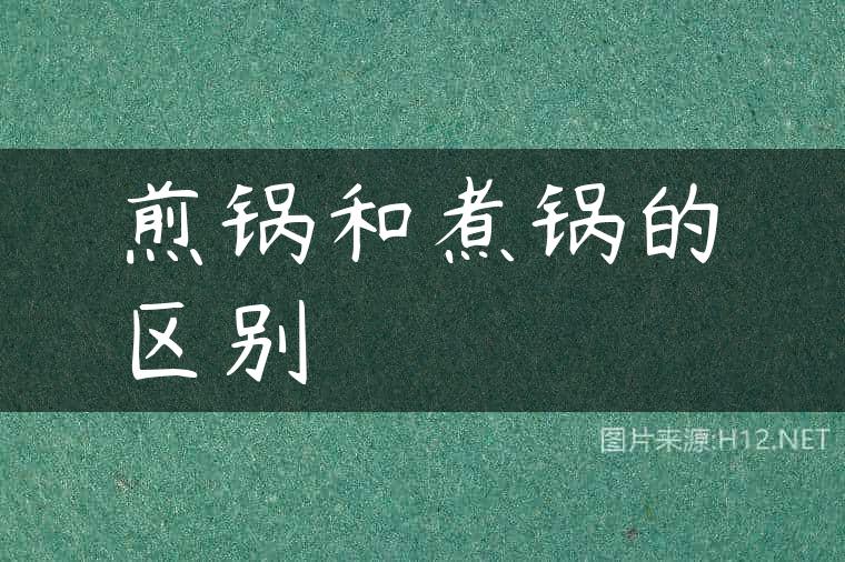 煎锅和煮锅的区别