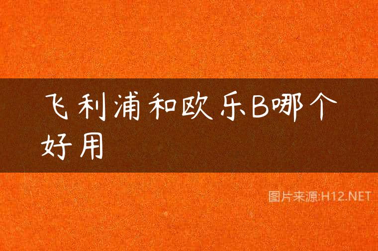 飞利浦和欧乐B哪个好用