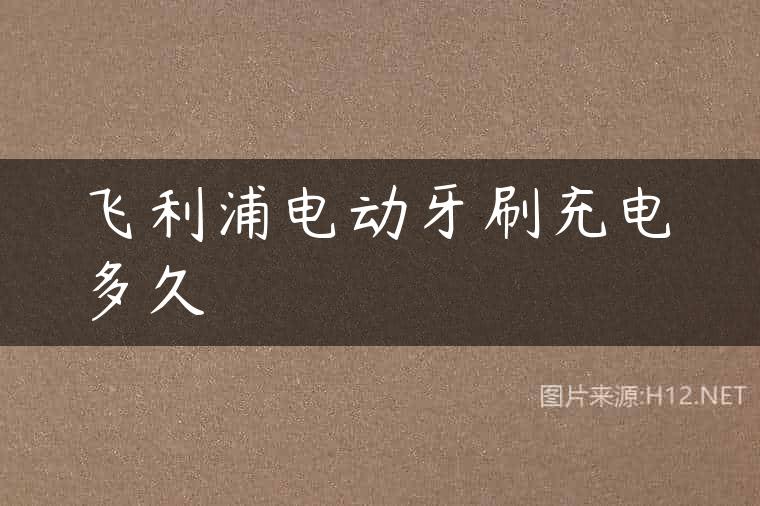 飞利浦电动牙刷充电多久