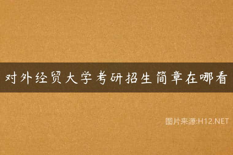 对外经贸大学考研招生简章在哪看