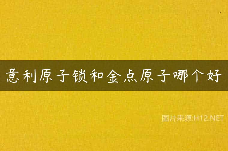 意利原子锁和金点原子哪个好
