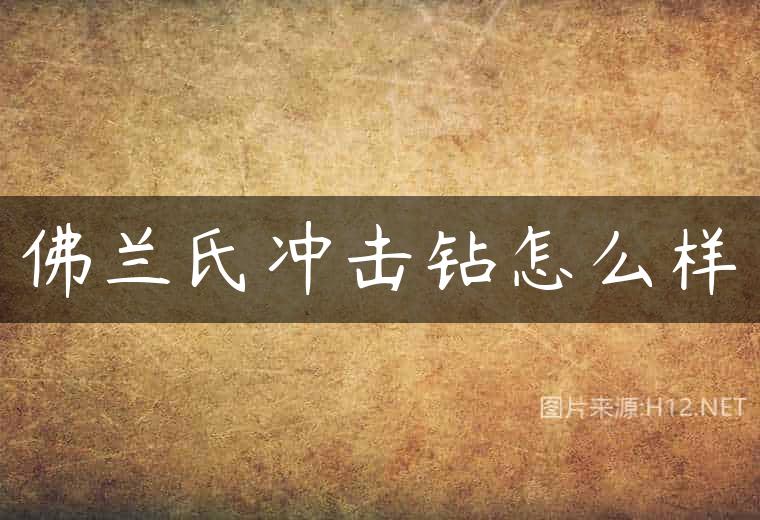 佛兰氏冲击钻怎么样