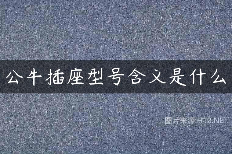 公牛插座型号含义是什么