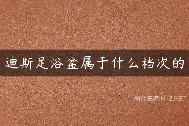 迪斯足浴盆属于什么档次的