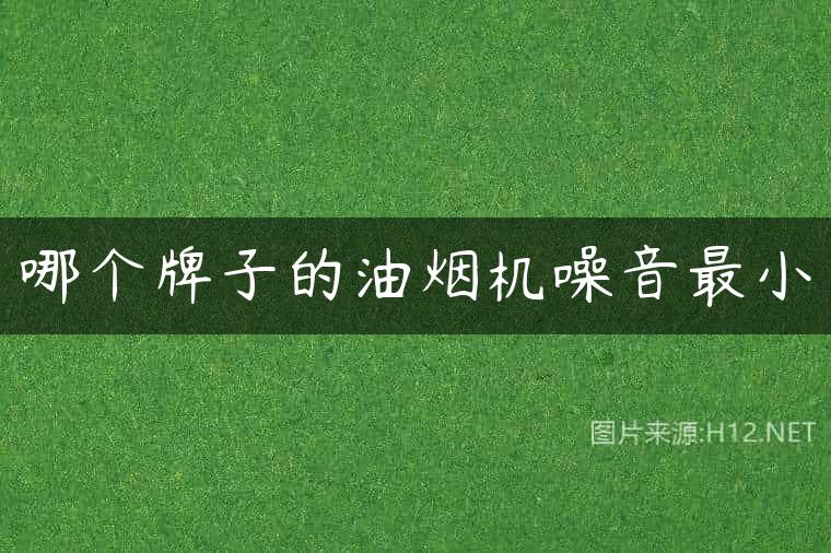 哪个牌子的油烟机噪音最小
