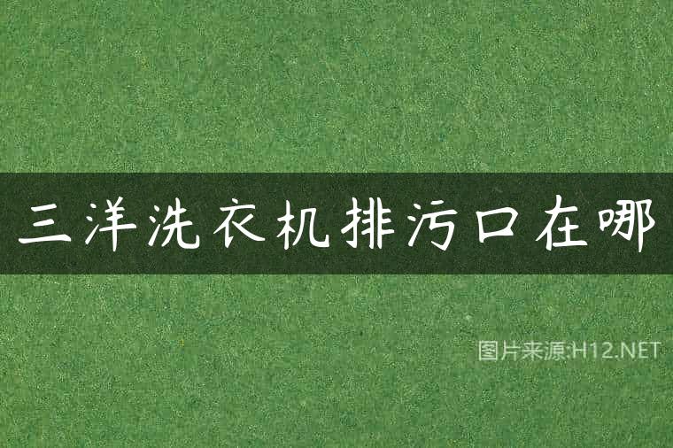 三洋洗衣机排污口在哪