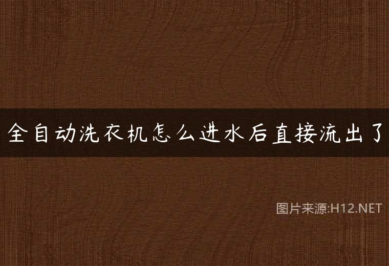 全自动洗衣机怎么进水后直接流出了
