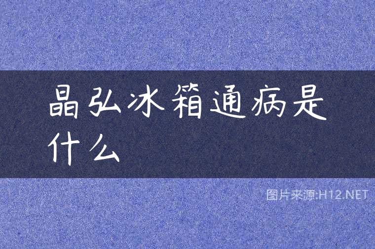 晶弘冰箱通病是什么