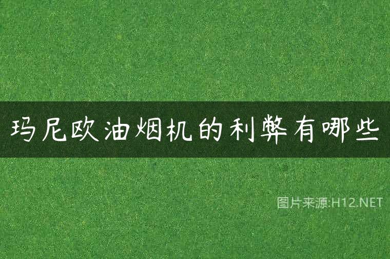 玛尼欧油烟机的利弊有哪些