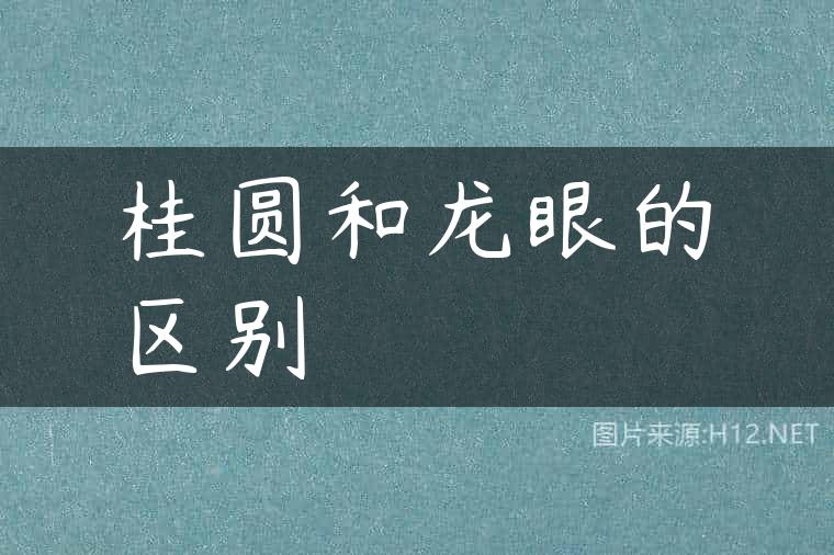 桂圆和龙眼的区别