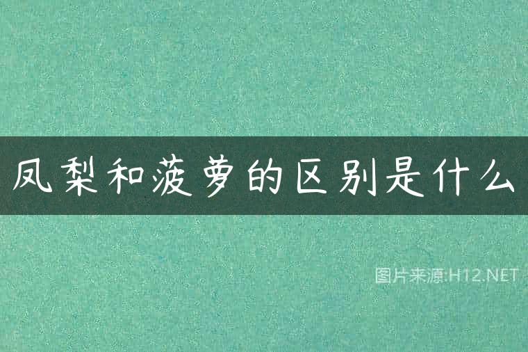 凤梨和菠萝的区别是什么