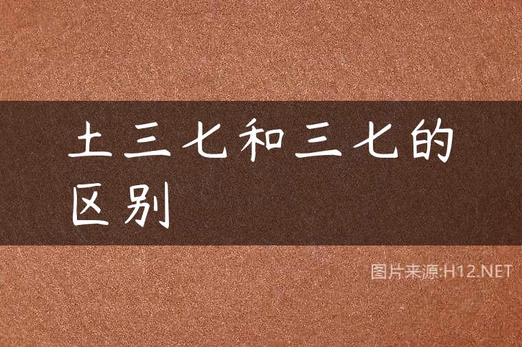 土三七和三七的区别