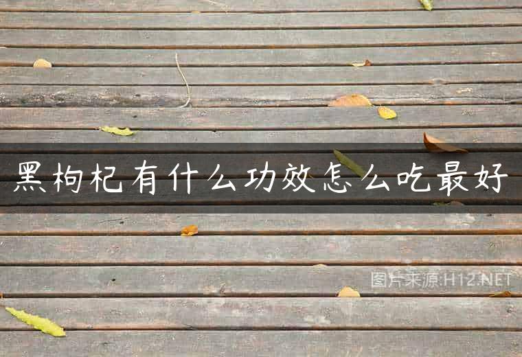 黑枸杞有什么功效怎么吃最好