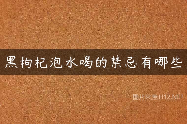 黑枸杞泡水喝的禁忌有哪些