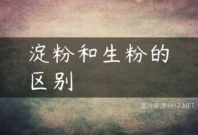 淀粉和生粉的区别