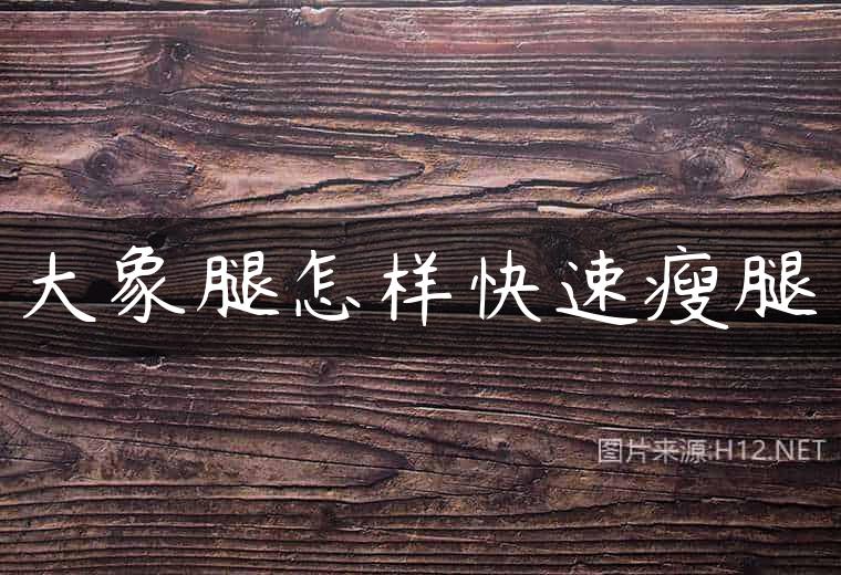 大象腿怎样快速瘦腿