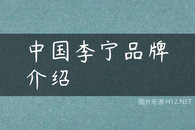 中国李宁品牌介绍
