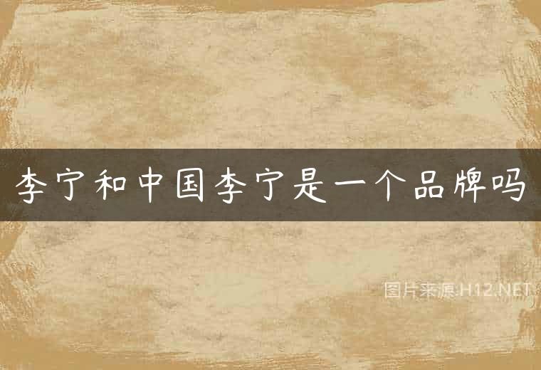 李宁和中国李宁是一个品牌吗