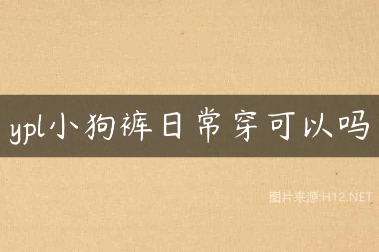 ypl小狗裤日常穿可以吗