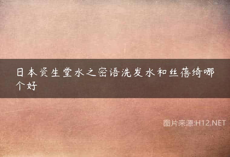 日本资生堂水之密语洗发水和丝蓓绮哪个好