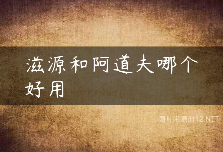滋源和阿道夫哪个好用
