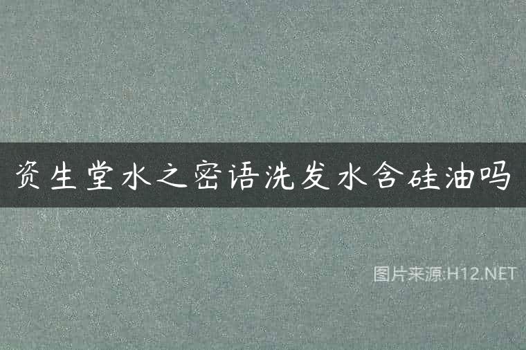 资生堂水之密语洗发水含硅油吗