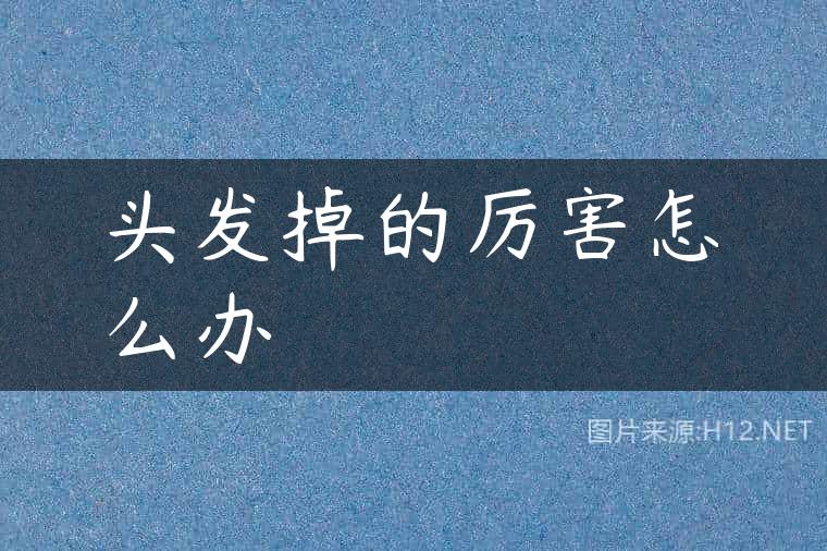 头发掉的厉害怎么办