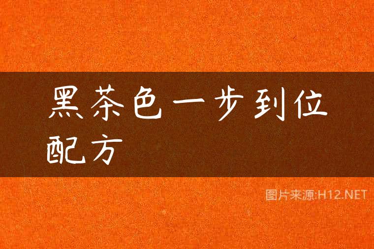 黑茶色一步到位配方