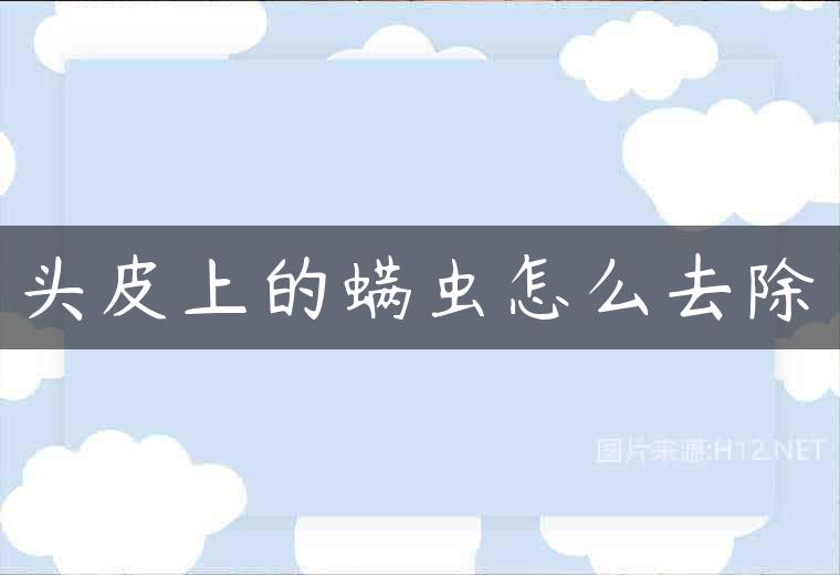 头皮上的螨虫怎么去除