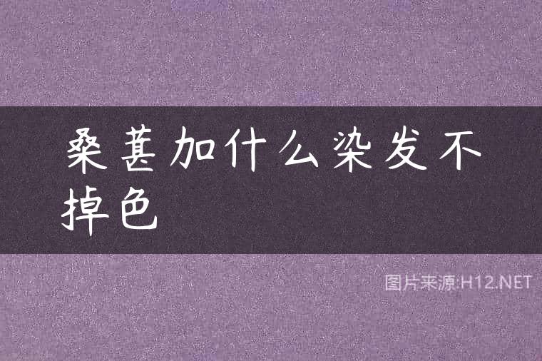 桑葚加什么染发不掉色