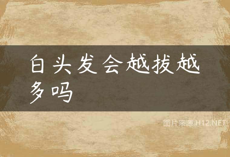 白头发会越拔越多吗