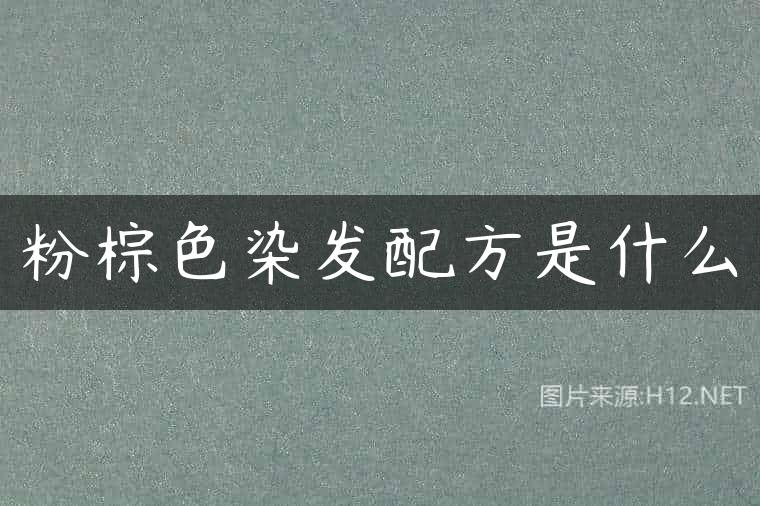 粉棕色染发配方是什么