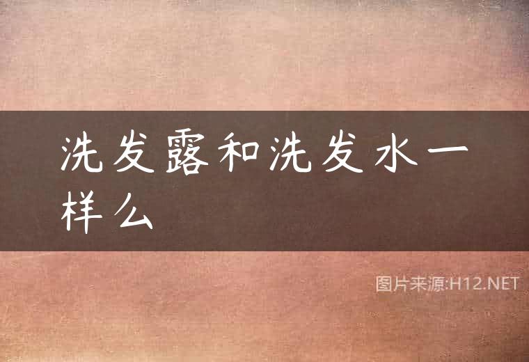 洗发露和洗发水一样么