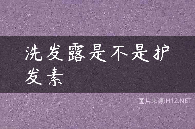 洗发露是不是护发素