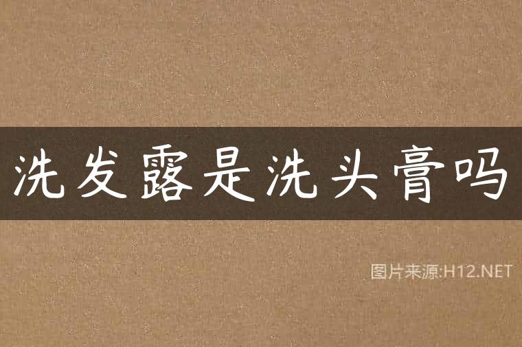 洗发露是洗头膏吗