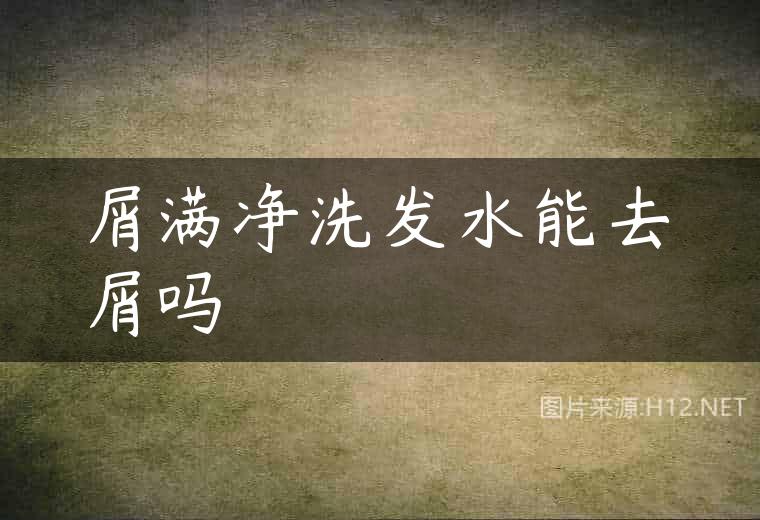 屑满净洗发水能去屑吗
