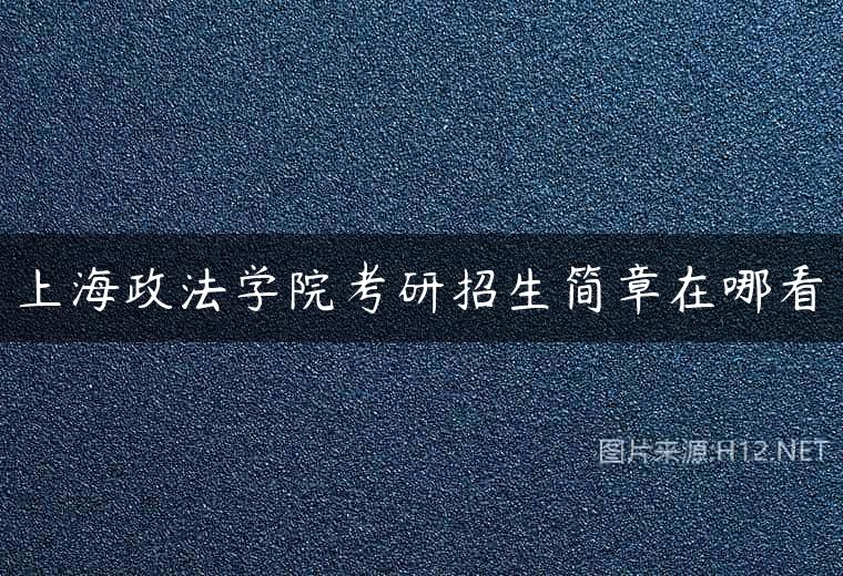 上海政法学院考研招生简章在哪看