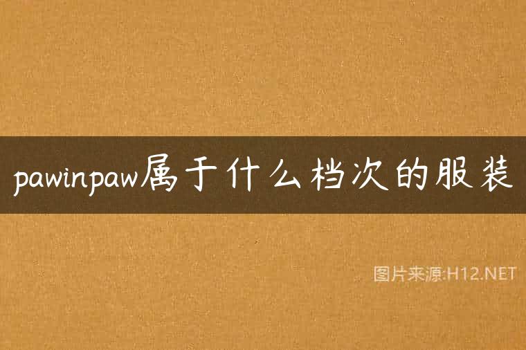 pawinpaw属于什么档次的服装