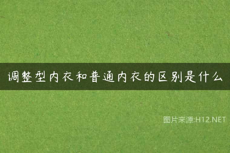 调整型内衣和普通内衣的区别是什么