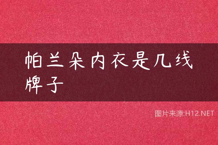 帕兰朵内衣是几线牌子