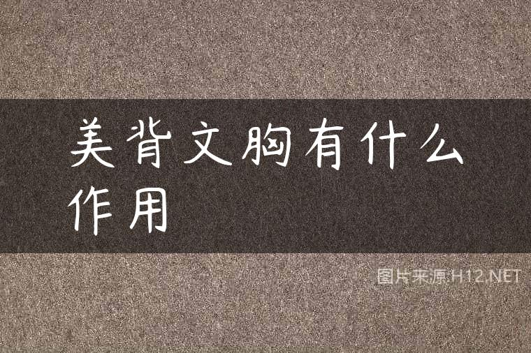 美背文胸有什么作用