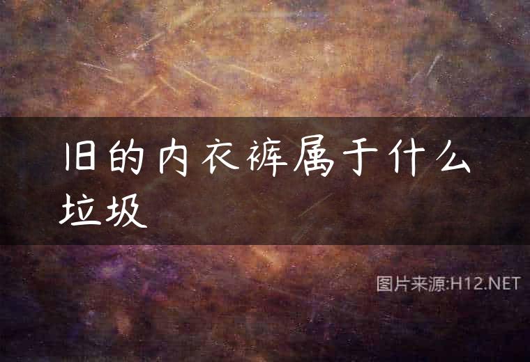 旧的内衣裤属于什么垃圾