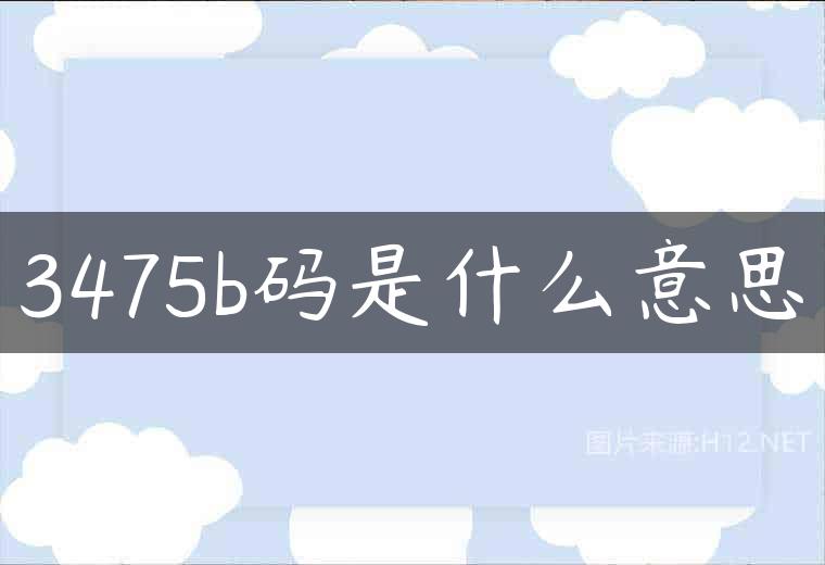 3475b码是什么意思