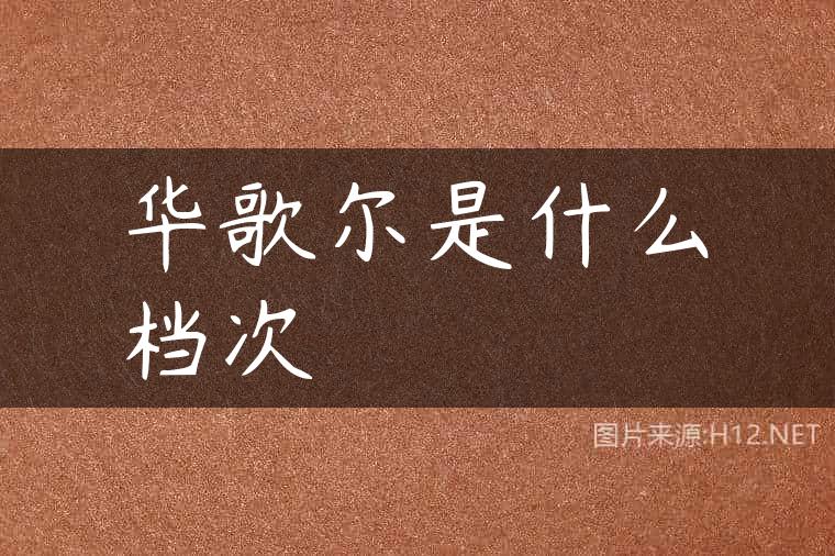 华歌尔是什么档次