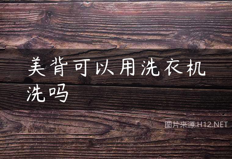 美背可以用洗衣机洗吗