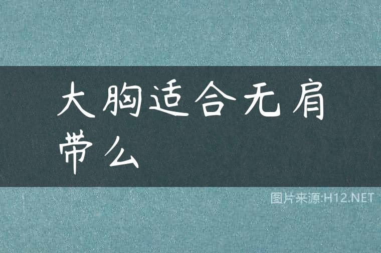 大胸适合无肩带么